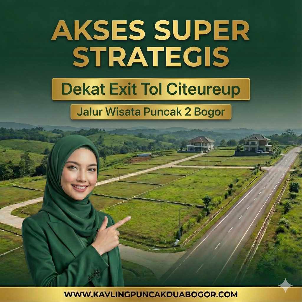 Akses menuju area Hanjawong melalui Jalur Wisata Puncak 2 dan tol Citeureup